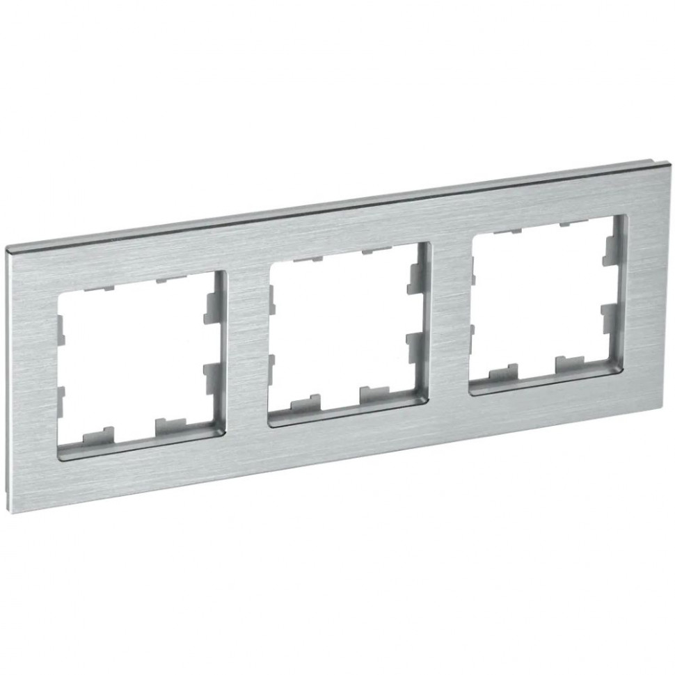 Рамка на 3 поста IEK Brite РУ-3-1-БрА металл алюминий фото 1 — Multielectrika