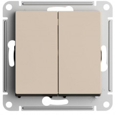 Переключатель двухклавишный Systeme Electric AtlasDesign перекрестный, 10А, песочный &mdash; Multielectrika
