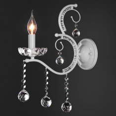 Настенный светильник с хрусталем 10107/1 белый &mdash; Multielectrika