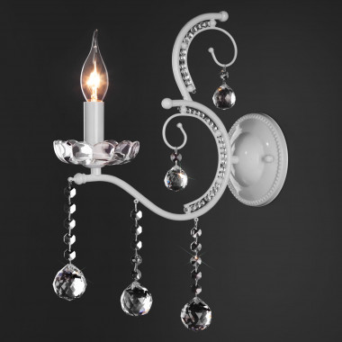 Настенный светильник с хрусталем 10107/1 белый &mdash; Multielectrika