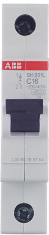 Автомат однополюсный ABB SH201L C16 2CDS241001R0164 фото 7 — Multielectrika