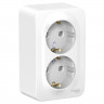 Розетка двойная Systeme Electric Blanca со шторками, с изолир. пластиной, белая 16А