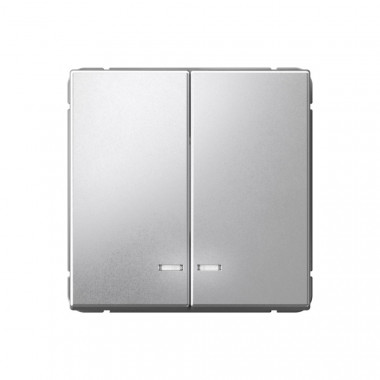 Выключатель двухклавишный Systeme Electric ArtGallery с подсветкой, 10АХ, алюминий — Multielectrika