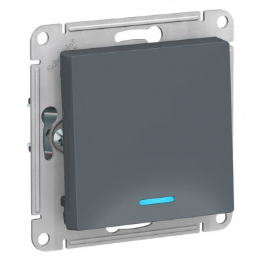 Переключатель одноклавишный Schneider Electric Atlas Design с подсветкой, грифель — Multielectrika