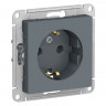 Розетка силовая Schneider Electric Atlas Design со шторками, грифель