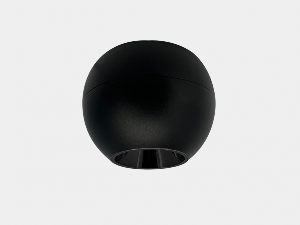 Светильник накладной шар, 12W, 220v, 3000К, черный, RL-1201BL-12-WW фото 1 &mdash; Multielectrika