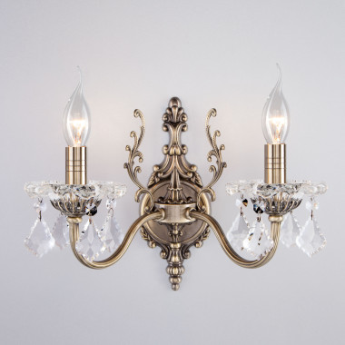 Бра с хрусталем 3281/2 античная бронза / прозрачный хрусталь — Multielectrika