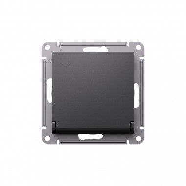 Розетка силовая Systeme Electric AtlasDesign со шторками, с крышкой, 16А, базальт — Multielectrika