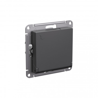 Розетка силовая Systeme Electric AtlasDesign со шторками, с крышкой, 16А, базальт — Multielectrika