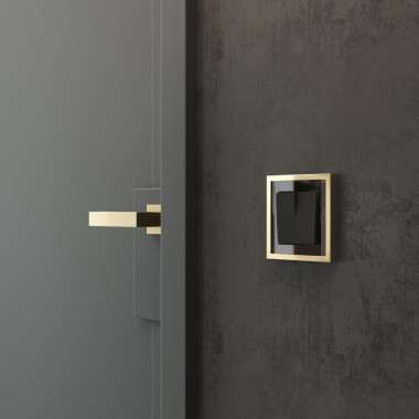 Рамка из металла на 1 пост Baguette черный/латунь W0012852 — Multielectrika