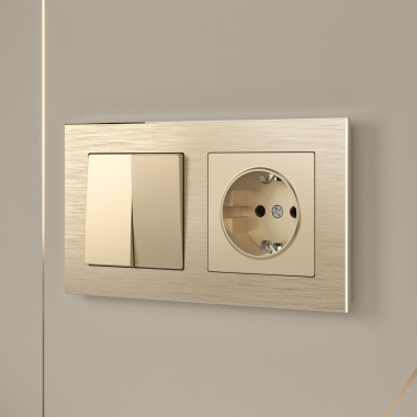 Рамка из металла на 2 поста Аluminium шампань алюминий W0021711 &mdash; Multielectrika