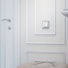 Рамка на 1 пост (хром/белый) W0011331 &mdash; Multielectrika