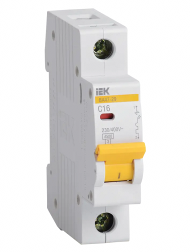 Автоматический выключатель ВА47-29 1Р 16А 4,5кА характеристика С IEK MVA20-1-016-C — Multielectrika