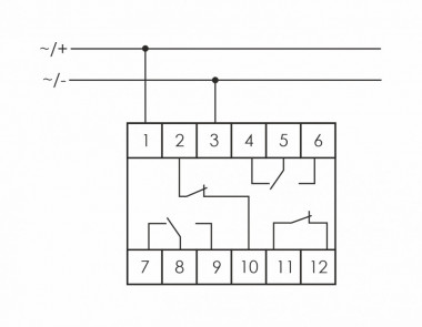 Реле промежуточный электромагнитный (Ампер-4x8 / Волт-24 AC/DC / Контакт-2NO/NC+2NC) PK-4PR-24 — Multielectrika