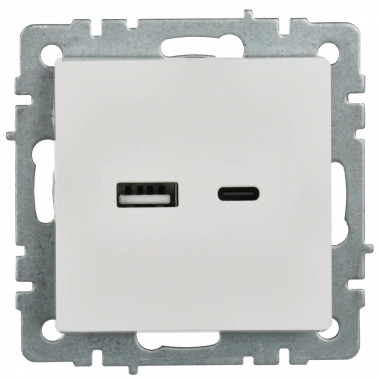 Розетка USB A+C 18Вт IEK Brite РЮ11-1-БрБ белая — Multielectrika