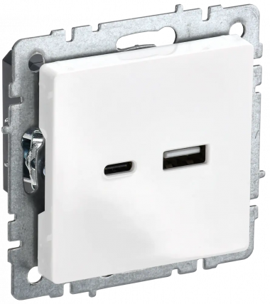 Розетка USB A+C 18Вт IEK Brite РЮ11-1-БрБ белая — Multielectrika