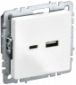 Розетка USB A+C 18Вт IEK Brite РЮ11-1-БрБ белая