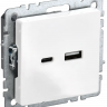 Розетка USB A+C 18Вт IEK Brite РЮ11-1-БрБ белая