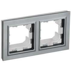 Рамка на 2 поста IP44 IEK Brite РУ-2-БрС-44 сталь &mdash; Multielectrika