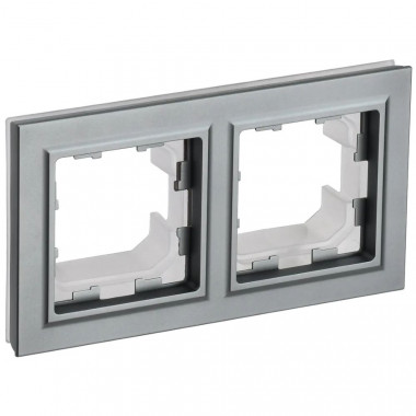 Рамка на 2 поста IP44 IEK Brite РУ-2-БрС-44 сталь — Multielectrika