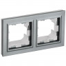 Рамка на 2 поста IP44 IEK Brite РУ-2-БрС-44 сталь