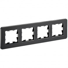 Рамка на 4 поста IEK Brite РУ-4-1-Бр металл черный RE &mdash; Multielectrika