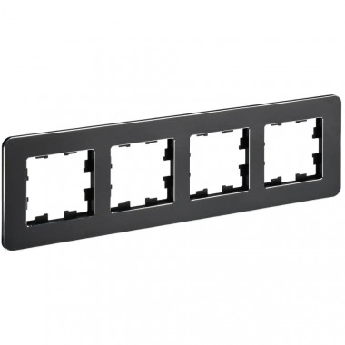 Рамка на 4 поста IEK Brite РУ-4-1-Бр металл черный RE — Multielectrika