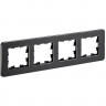 Рамка на 4 поста IEK Brite РУ-4-1-Бр металл черный RE