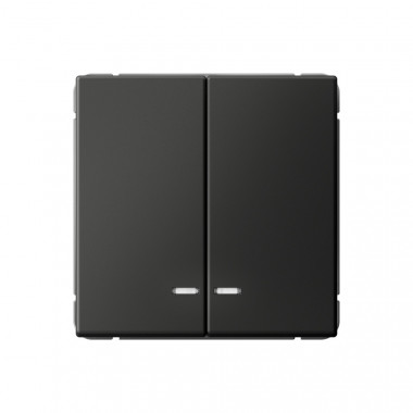 Выключатель двухклавишный Systeme Electric ArtGallery с подсветкой, 10АХ, базальт — Multielectrika