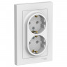 Розетка двойная Schneider Electric Atlas Design в сборе, белая