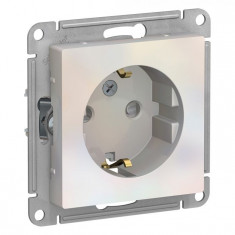 Розетка силовая Schneider Electric Atlas Design со шторками, жемчуг &mdash; Multielectrika