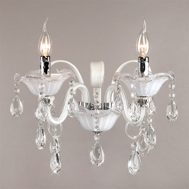 Настенный светильник с хрусталем 125/2 белый / хром — Multielectrika