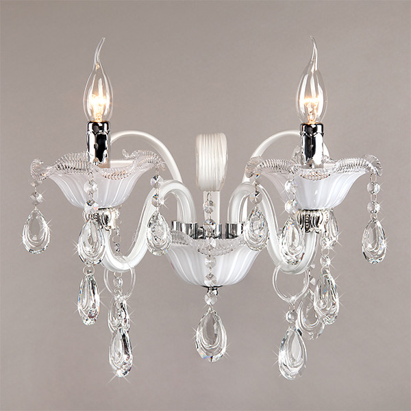 Настенный светильник с хрусталем 125/2 белый / хром фото 1 — Multielectrika