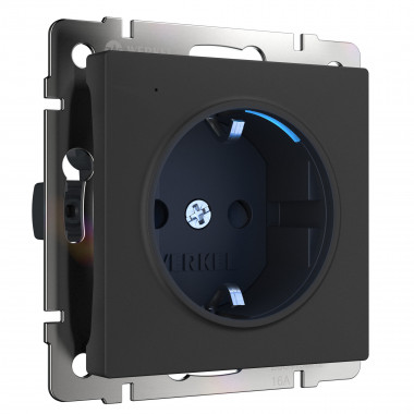 Розетка с подсветкой (черный матовый) W1171408 — Multielectrika