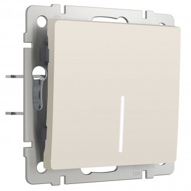 Выключатель одноклавишный проходной с подсветкой (айвори матовый) W1112162 &mdash; Multielectrika