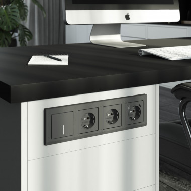 Рамка из поликарбоната на 4 поста Stark графит матовый W0041864 &mdash; Multielectrika