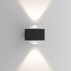 Уличный настенный светильник со светодиодами Lenses серый 35191/W &mdash; Multielectrika