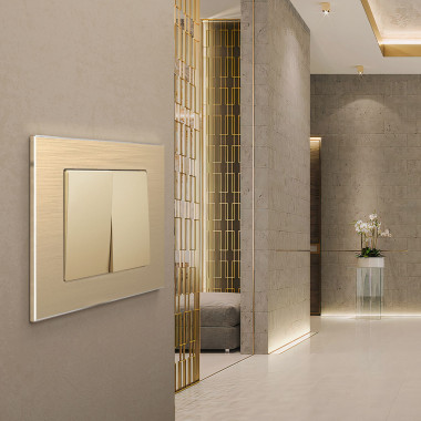 Рамка из металла на 1 пост Аluminium шампань алюминий W0011711 &mdash; Multielectrika