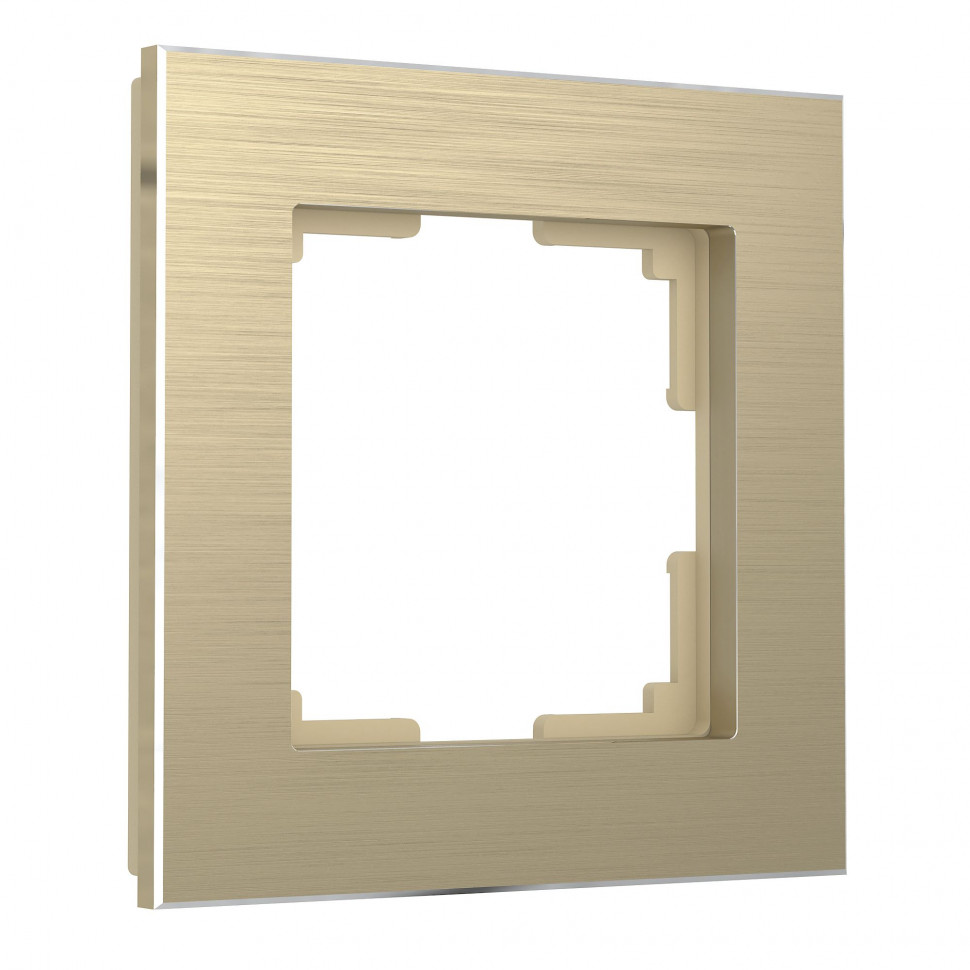 Рамка из металла на 1 пост Аluminium шампань алюминий W0011711 фото 1 &mdash; Multielectrika