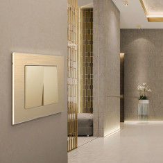 Рамка из металла на 1 пост Аluminium шампань алюминий W0011711 &mdash; Multielectrika