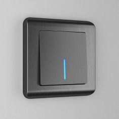 Выключатель одноклавишный с подсветкой (графит рифленый) W1110104 &mdash; Multielectrika