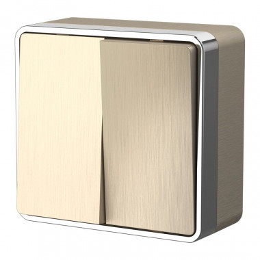 Выключатель двухклавишный Gallant шампань рифленый W5020010 — Multielectrika