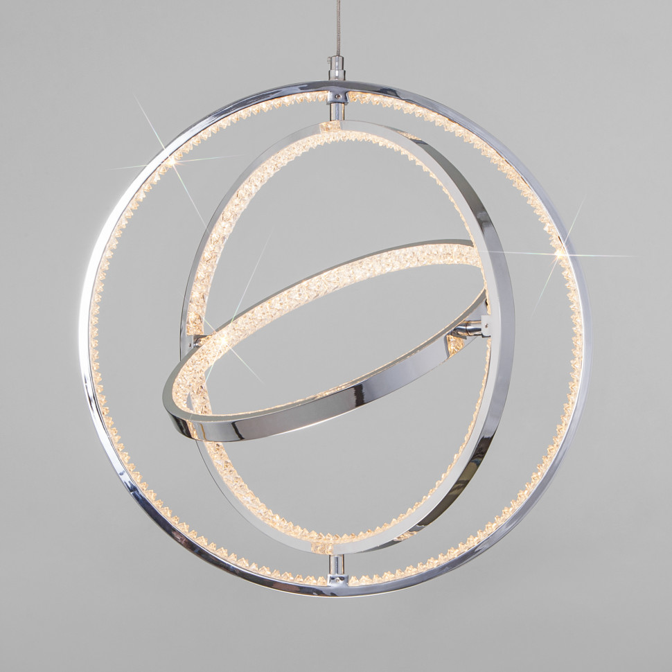 Подвесной светодиодный светильник с регулировкой цветовой температуры и яркости 90245/3 хром фото 1 &mdash; Multielectrika