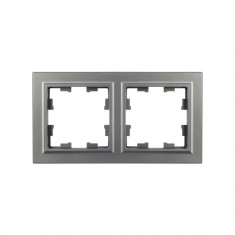 Рамка на 2 поста IEK Brite РУ-2-БрС сталь &mdash; Multielectrika