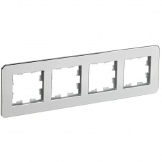 Рамка на 4 поста IEK Brite РУ-4-1-Бр металл алюминий RE &mdash; Multielectrika