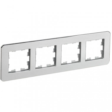 Рамка на 4 поста IEK Brite РУ-4-1-Бр металл алюминий RE — Multielectrika