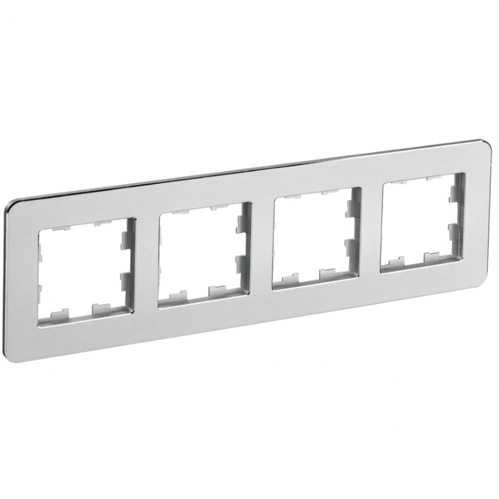 Рамка на 4 поста IEK Brite РУ-4-1-Бр металл алюминий RE фото 1 — Multielectrika