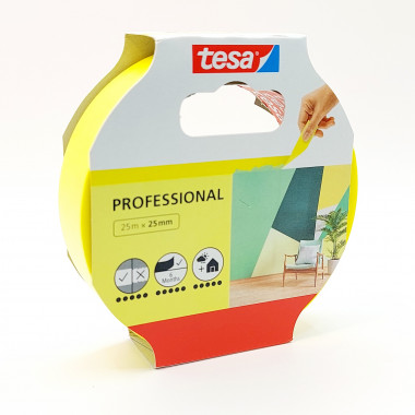 Малярная лента Tesa для четкого края, 25 мм х 25 м желтая — Multielectrika
