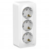 Розетка тройная Systeme Electric Blanca со шторками, с изолир. пластиной, белая 16А