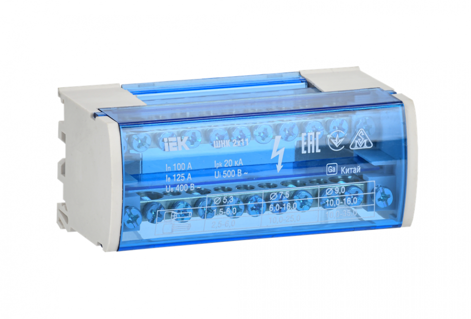 Шины на DIN-рейку в корпусе (кросс-модуль) ШНК 2х11 L+PEN IEK YND10-2-11-050 фото 1 — Multielectrika